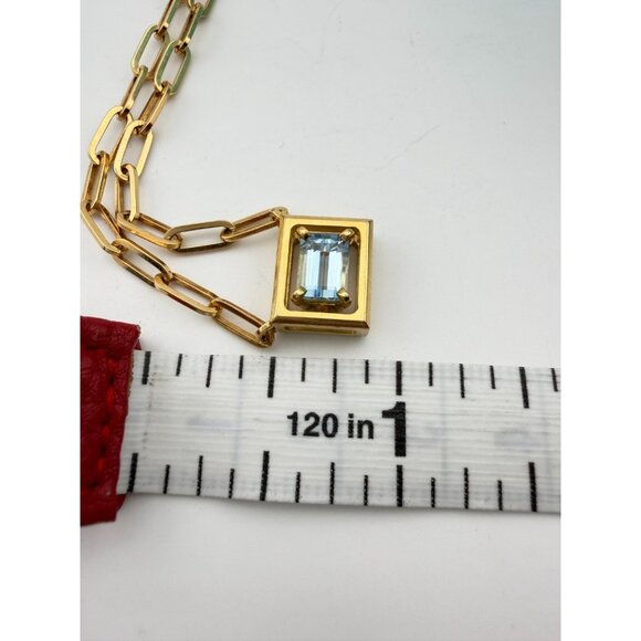RARE Tiffany & Co. Aquamarine Jewel Box Necklace 17.75" 18k Yellow Gold - Picture 6 of 13